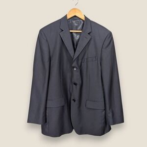 Giorgio Armani Le Collezioni 3 Button Blazer Sport Coat Men 40R Black Wool Blend